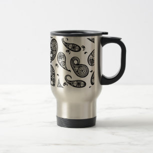 Caneca Térmica Design do Paisley Personalizar o fundo e o texto d