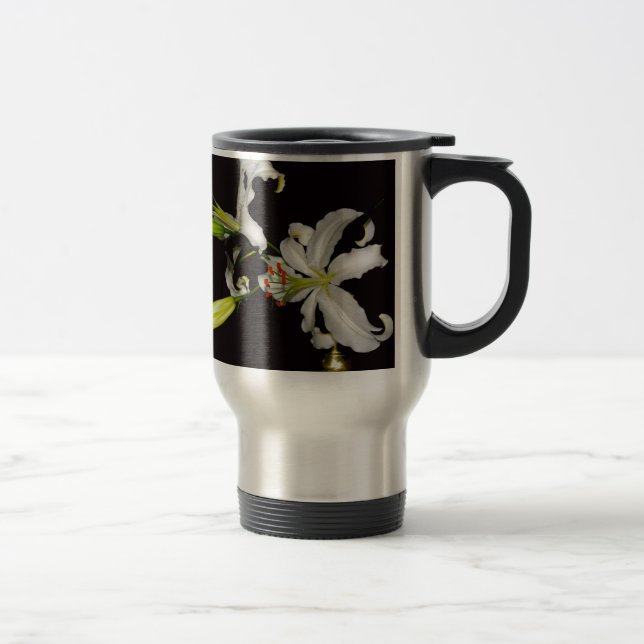 Caneca Térmica Design Irlandês - Coleção de Latão e Flores (Direita)