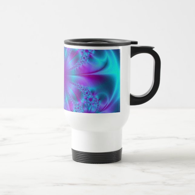 Caneca Térmica Design roxo e azul do Fractal (Direita)