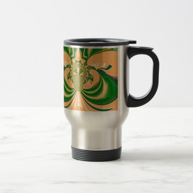 Caneca Térmica Design verde amarelo. (Direita)