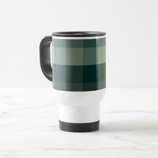 Caneca Térmica Design Xadrez Ginga Verde (Frente Esquerda)