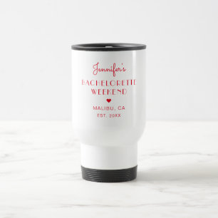 Caneca Térmica Despedida de Solteira Vermelho Retro Moderno Perso