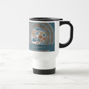 Caneca Térmica Destaque de Teal e Abstrato de Dourado Personaliza