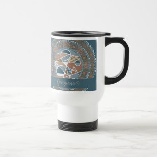 Caneca Térmica Destaque de Teal e Abstrato de Dourado Personaliza