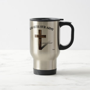 Caneca Térmica DEUS ABENÇOE NOSSO EXÉRCITO com cruz robusta