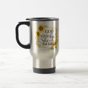 Caneca Térmica Deus está dentro dela - Salmo 46:5 Cristão Sunflow