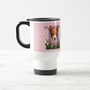 Caneca Térmica Dia das mães - tulipas cor-de-rosa - Basenji