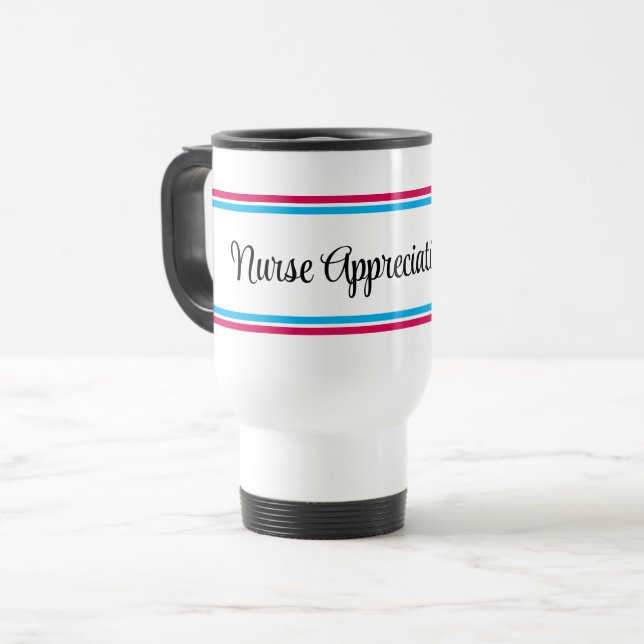 Caneca Térmica Dia de Apreciação de Enfermeiro (Frente Esquerda)