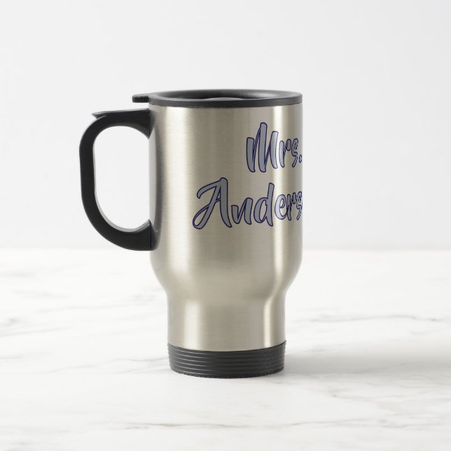Caneca Térmica dia de apreciação dos professores sra anderson rox (Esquerda)