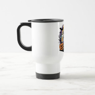 Caneca Térmica Dia de as Bruxas engraçado Lizard Skeleton with Be