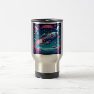 Caneca Térmica dia de os namorados de espaçonave legal/futurista