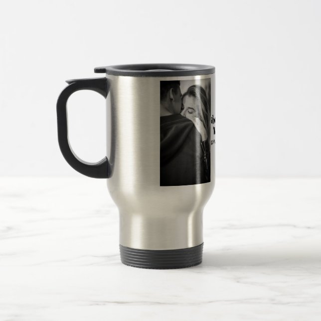 Caneca Térmica Dia de os namorados preto e branco (Esquerda)