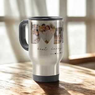 Caneca Térmica Dia de os pais de Colagem de Fotos Moderna do Melh