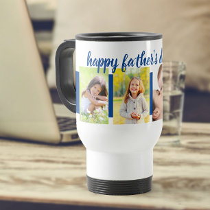 Caneca Térmica Dia de os pais Feliz 4 Foto Editável Ano