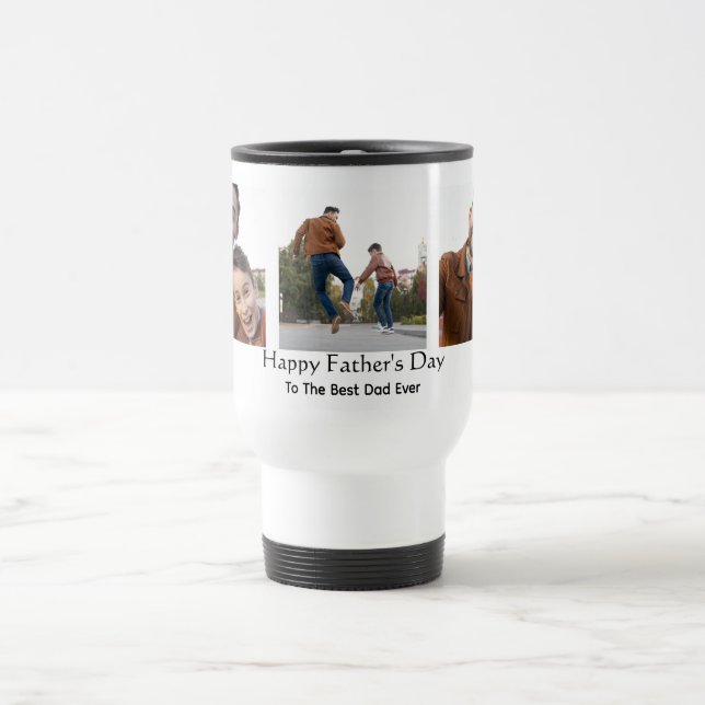 Caneca Térmica Dia de os pais Feliz, Fotografia Personalizada Par (Centro)
