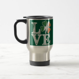 Caneca Térmica Dia de São Patrício Amor Sortudo Trevo Irlandês Ve