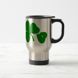 Caneca Térmica Dia de São Patrício - Obter sorte 3 + 1 folhas = 4