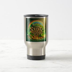 Caneca Térmica Dia de São Patrick, um belo arco-íris