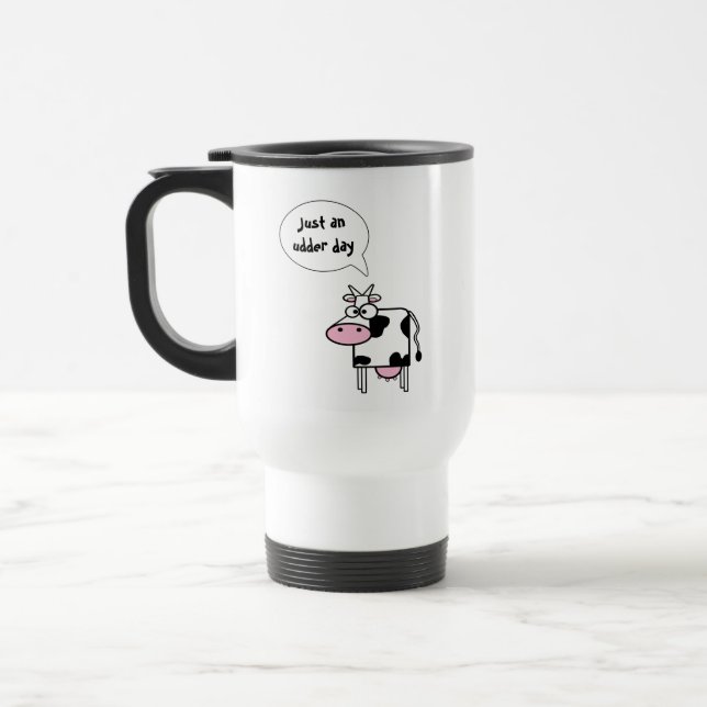 Caneca Térmica Dia Divertido da Vaca de Desenho Animado Fofo Úber (Esquerda)