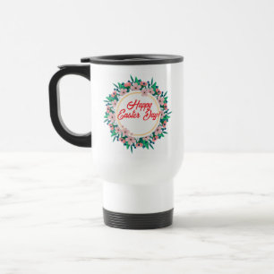 Caneca Térmica Dia Do felz pascoa Com Quadro Floral-23046