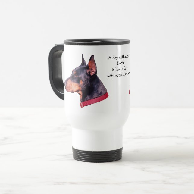 Caneca Térmica Dia Sem Dobie Doberman (Frente Esquerda)