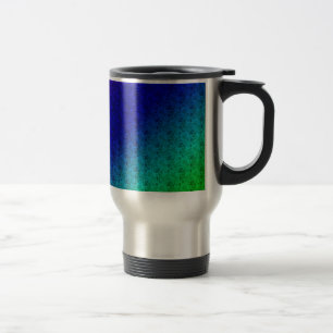 Caneca Térmica Diag Gradient Floral Padrão Azul Verde