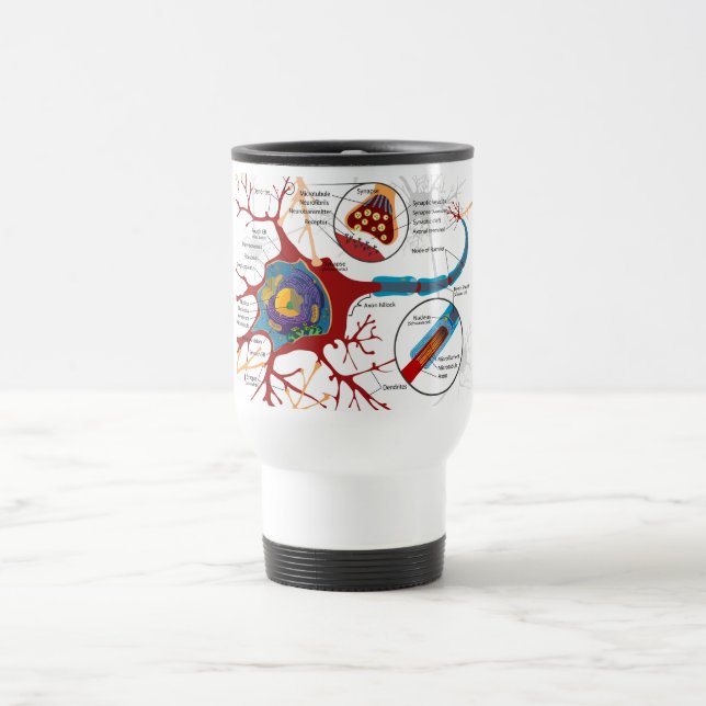 Caneca Térmica Diagrama Neurônio Completo Célula Nervo Sistema Ne (Centro)