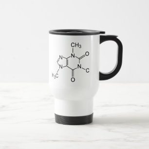 Caneca Térmica Diagrama Químico da Molécula de Cafeína