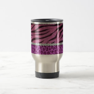 Caneca Térmica Diamante animal roxo feminino bonito do impressão