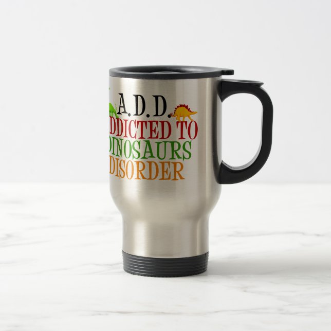Caneca Térmica Dinossauros Engraçados Viciados em Dinossauros (Direita)