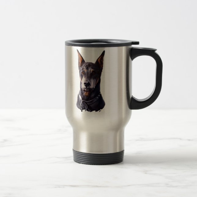 Caneca Térmica Doberman Art Gifts Personalizados Doberman Pinsche (Direita)