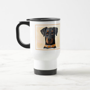 Caneca Térmica Doberman Pinscher Pintura Original Descortada
