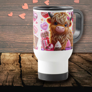 Caneca Térmica Doce Como Namorados De Vaca Do Candy Highland