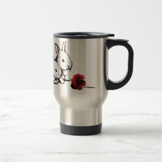 Caneca Térmica Dois coelhos brancos pequenos