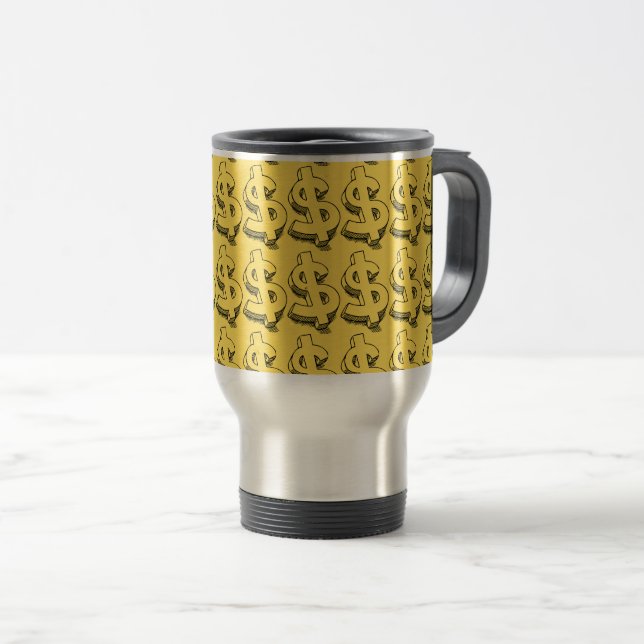 Caneca Térmica dolar dourado (Frente Esquerda)