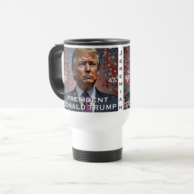 Caneca Térmica Donald Trump Presidente Modern Retrato (Frente Esquerda)