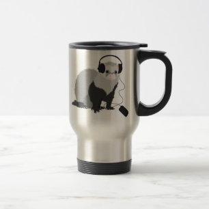 Caneca Térmica Doninha engraçada do melómano