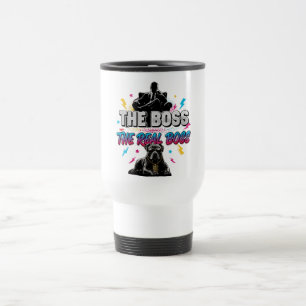 Caneca Térmica Dono de Cachorro Engraçado "O Verdadeiro Chefe" De