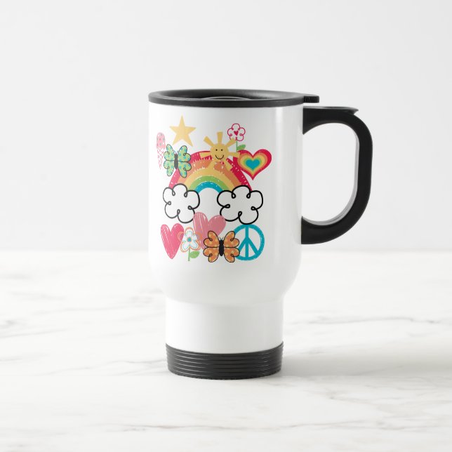 Caneca Térmica Doodles Felizes (Direita)