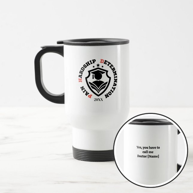 Caneca Térmica Dor, Dificuldade, Determinação – Citação Engraçada (Criador carregado)