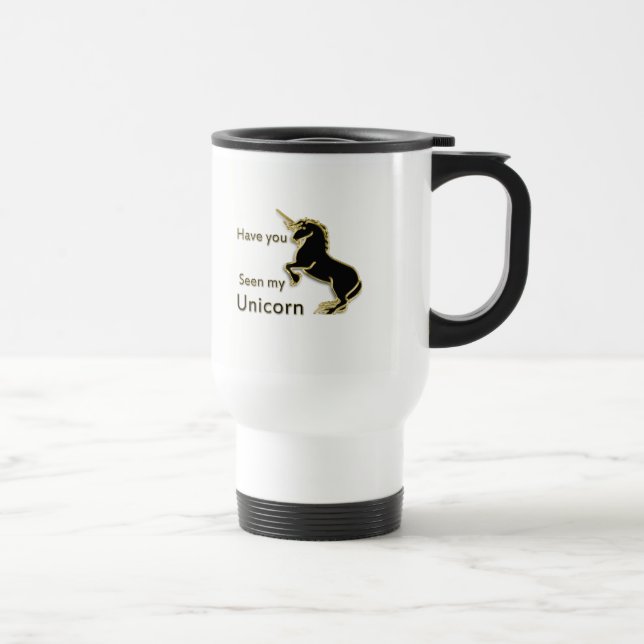 Caneca Térmica Dourado conto mágico de fadas unicórnio (Direita)