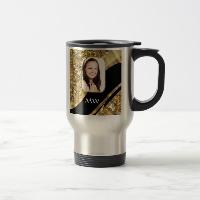 Caneca Térmica Dourado e preto (Direita)