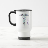 Doutor Médico Roxo Caduceus Personalized da