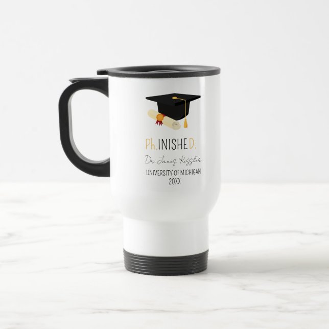 Caneca Térmica Doutorado PhD Graduação Doutorado Fino (Esquerda)
