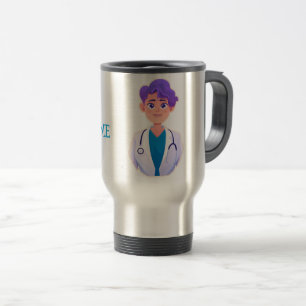 Caneca Térmica Dr. Personalizado (Seu Nome) PhD Graduação Café Mu