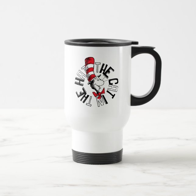 Caneca Térmica Dr. Seuss | Gatos na Arte Arredondada do Chapéu (Direita)