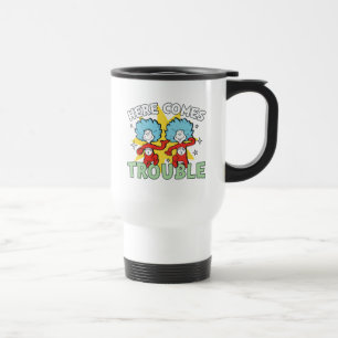 Caneca Térmica Dr. Seuss Uma Coisa Duas Aqui Vem Problemas