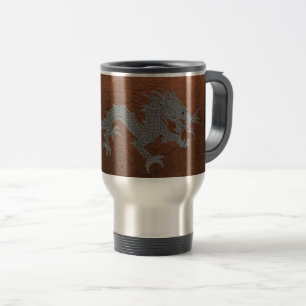 Caneca Térmica Dragão butanês em couro