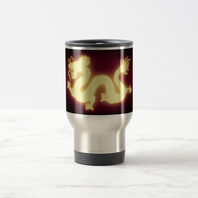 Caneca Térmica DRAGÃO CHINÊS Viagem/Viagem ao trabalho de 15 oz (Centro)