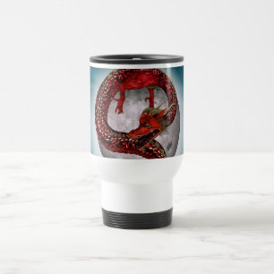 Caneca Térmica Dragão Vermelho Oriental - Criatura de Fantasia Mí